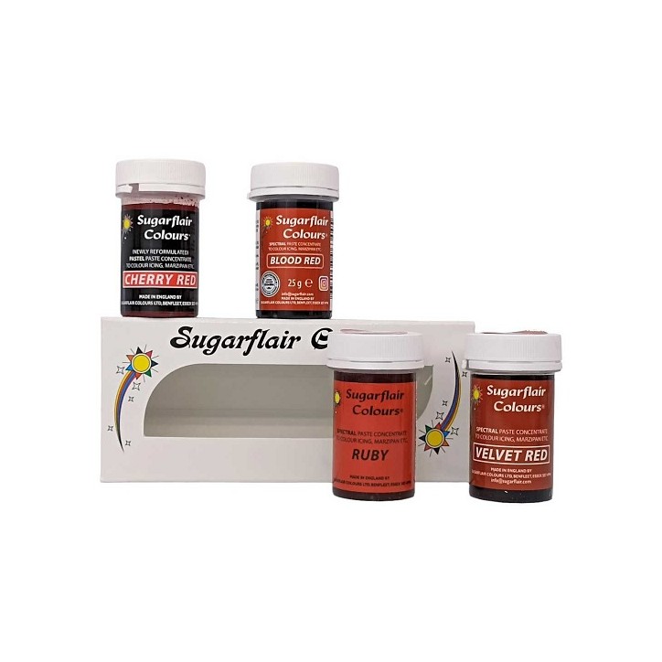 Sugarflair Red Gel Food Colour Set 4x25g