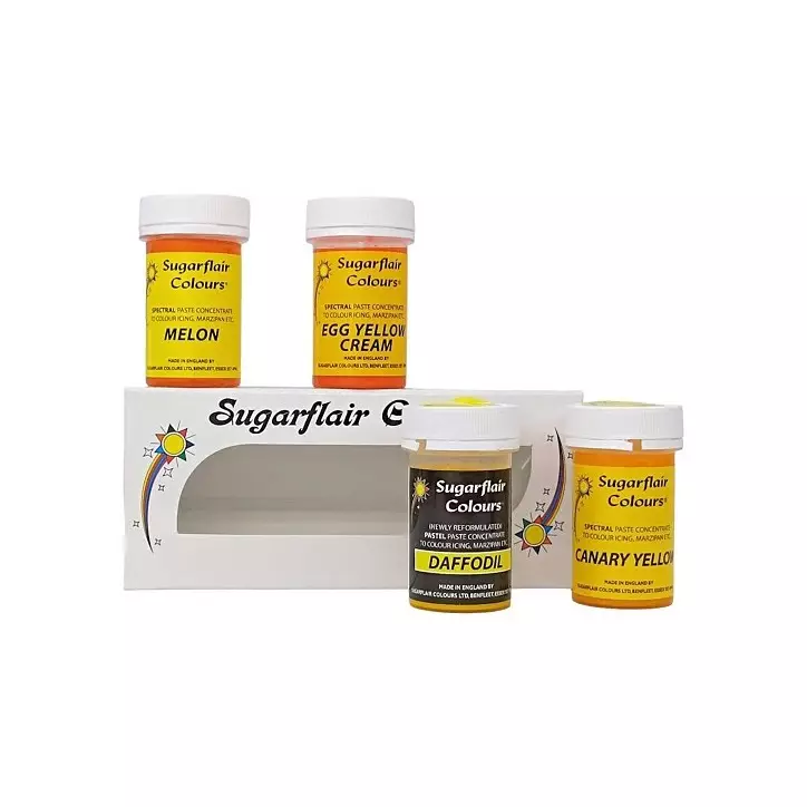 Sugarflair Yellow Gel Food Colour Set 4x25g