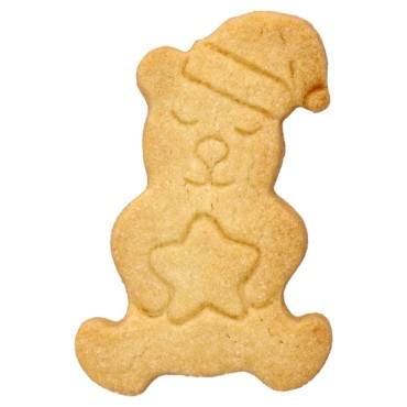 Teddybär mit Stern Ausstecher - Weihnachtsteddybär mit Stern Edelstahlausstecher