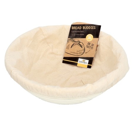 Poofing Basket - Natural Rattan Cane Dough Rising Basket with Cover