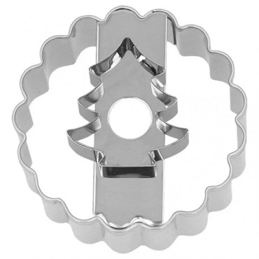 Christmas Tree Linzer Cookie Cutter - Sandwich Cookie Cutter