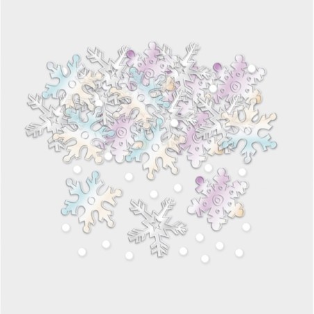 Schimmernde Schneeflocken Streudeko - Schneeflocken Streukonfetti