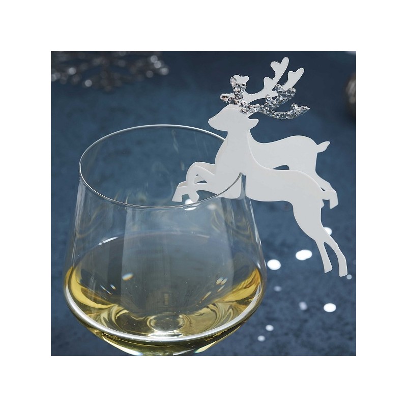 Ginger Ray Reindeer Glas Decoration, 10 pcs