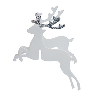 Christmas Reindeer Place Cards - Glass Hanger jumping Reindeer