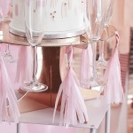 Ginger Ray Rosegold Cake and Drink stand with Tassels