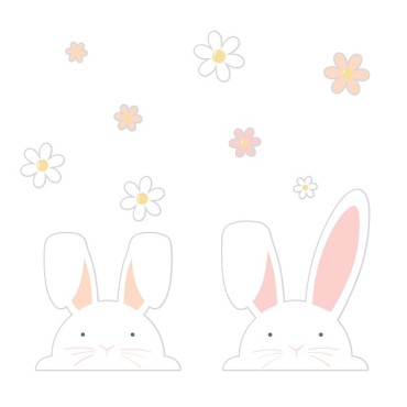 Easter Window Decoration Peeking Bunnies - Window Stickers - Peaking Bunnies