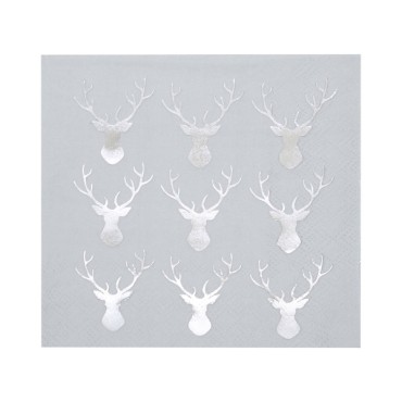 Silver Stage Christmas Cocktail Napkins - Christmas Tableware