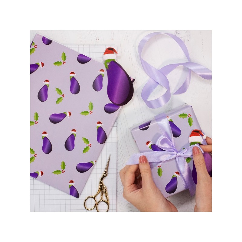 Ginger Ray Aubergine Christmas Wrapping Kit - Naughty Christmas