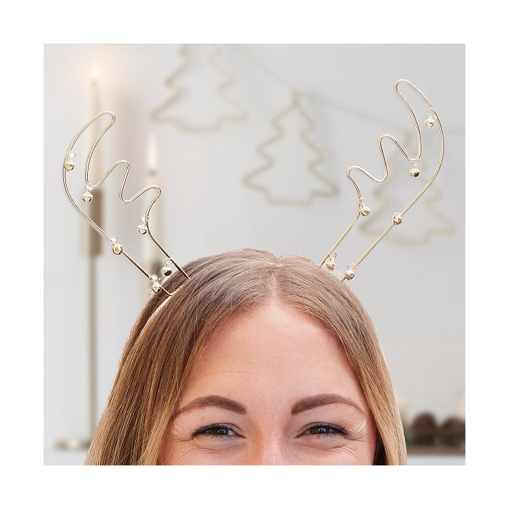 Ginger Ray Reindeer Antler Headband with Bells – Christmas Accessory Ginger Ray Reindeer Antler Headband with Bells – Christmas Accessory