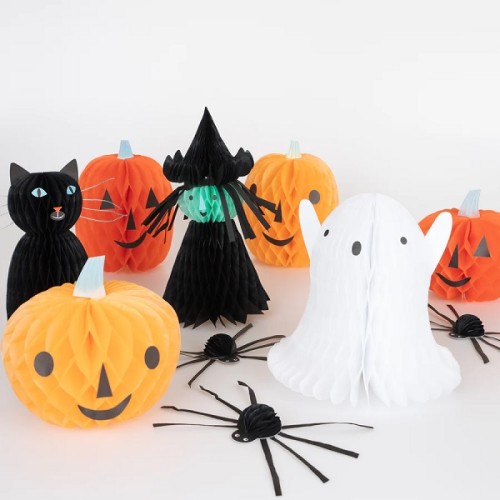 Meri Meri Halloween Honeycomb Decoration, 10 pcs