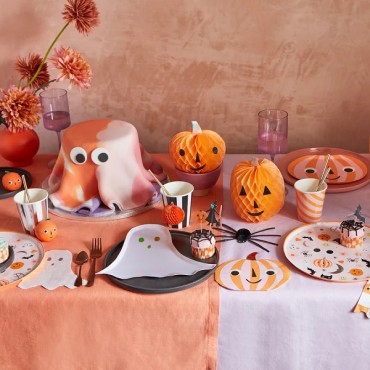 Pink Checkered Ghost Napkins Halloween Tableware