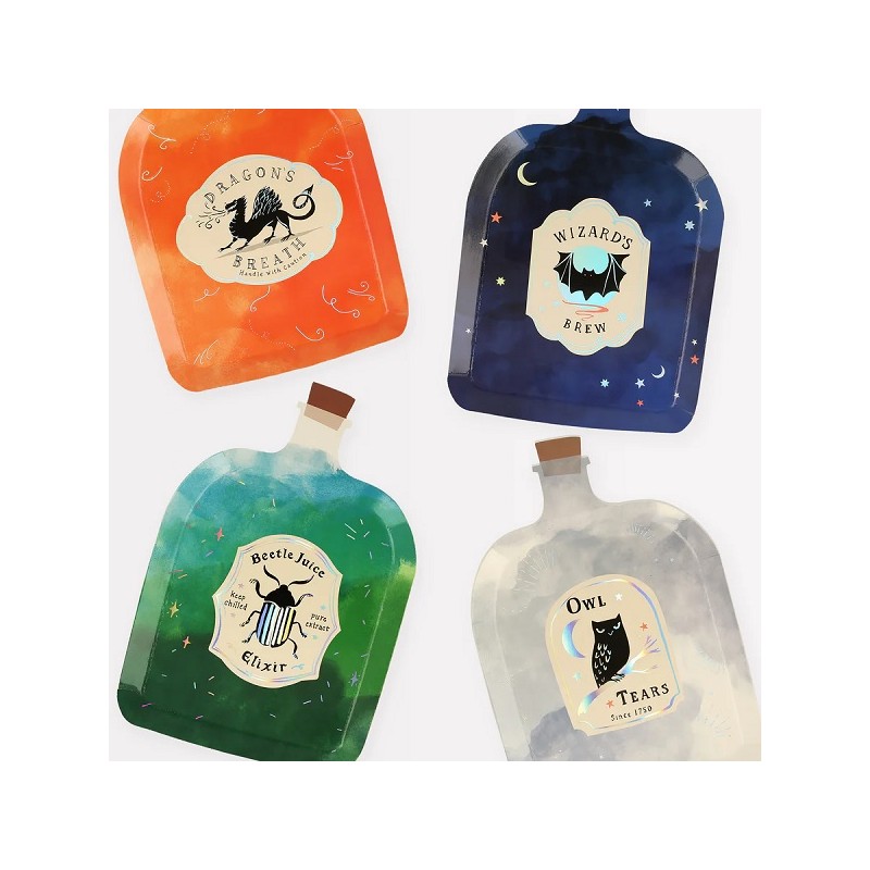 Meri Meri Making Magic Potion Bottle Plates, 8 pcs