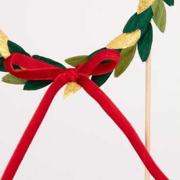 Christmas Cake Topper - Paper Wreath Topper