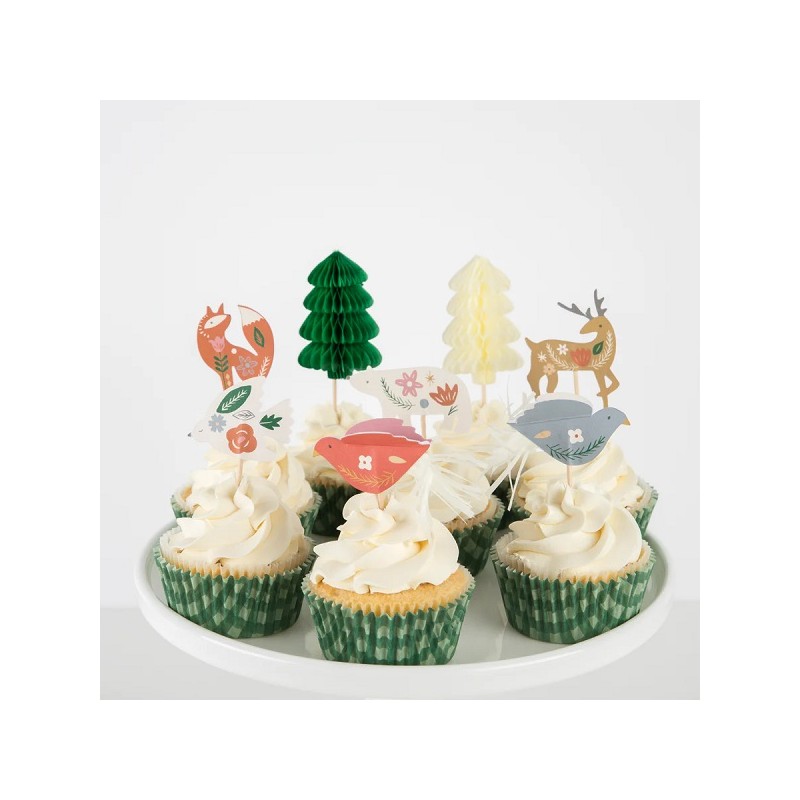 Meri Meri Folk Woodland Cupcake Kit 48-teilig