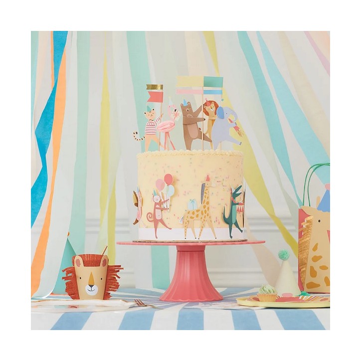 Meri Meri Animal Parade Cake Decoration Set Border & Toppers