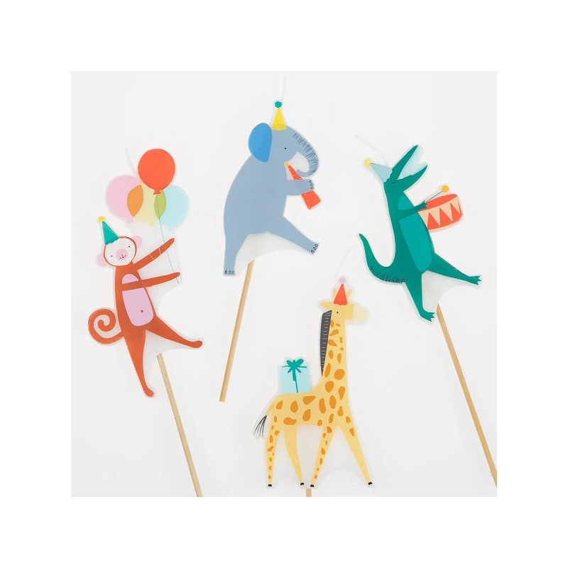 Meri Meri Animal Parade Figurenkerzen, 4 Stück