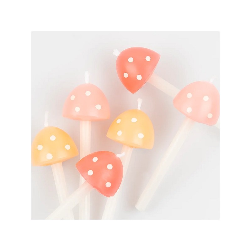 Meri Meri Mushroom Novelty Candles, 6 pcs