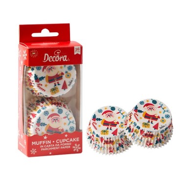 Weihnachts Muffin Backförmchen - Merry Xmas Cupcakeförmchen