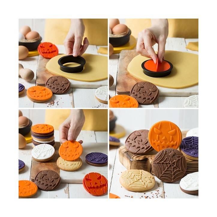 Decora Halloween Ausstecher mit Präger Set 3-teilig Decora Halloween Ausstecher mit Präger Set 3-teilig