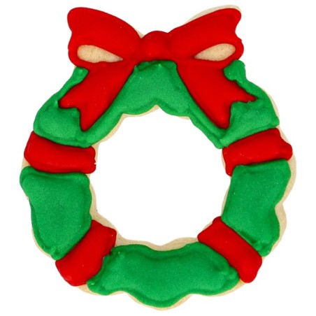 Christmas Wreath Cookie Cutter with Imprint