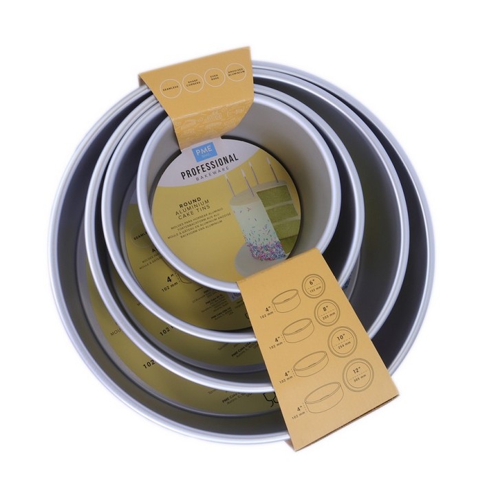 PME Round Cake Pan Set 4 pcs – Extra Deep