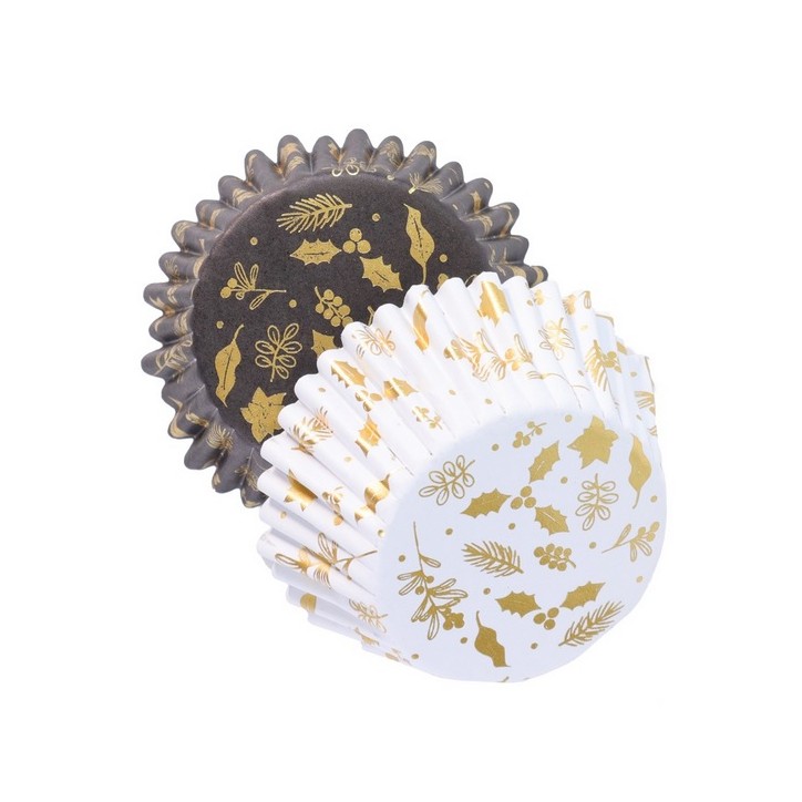 PME Cupcake Förmchen Weihnachten Gold – Winter Berries