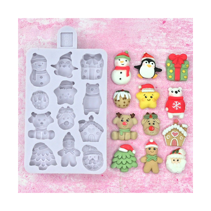Karen Davies Christmas Mould - Miniature Christmas Sugarcraft Mould Karen Davies Christmas Mould - Miniature Christmas Sugarcraft Mould