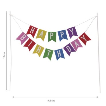 Kuchentopper Happy Birthday Wimpelkette