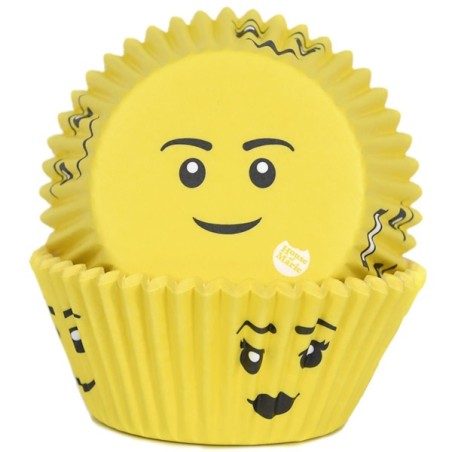 Cupcakeförmchen Gelb mit Gesicht