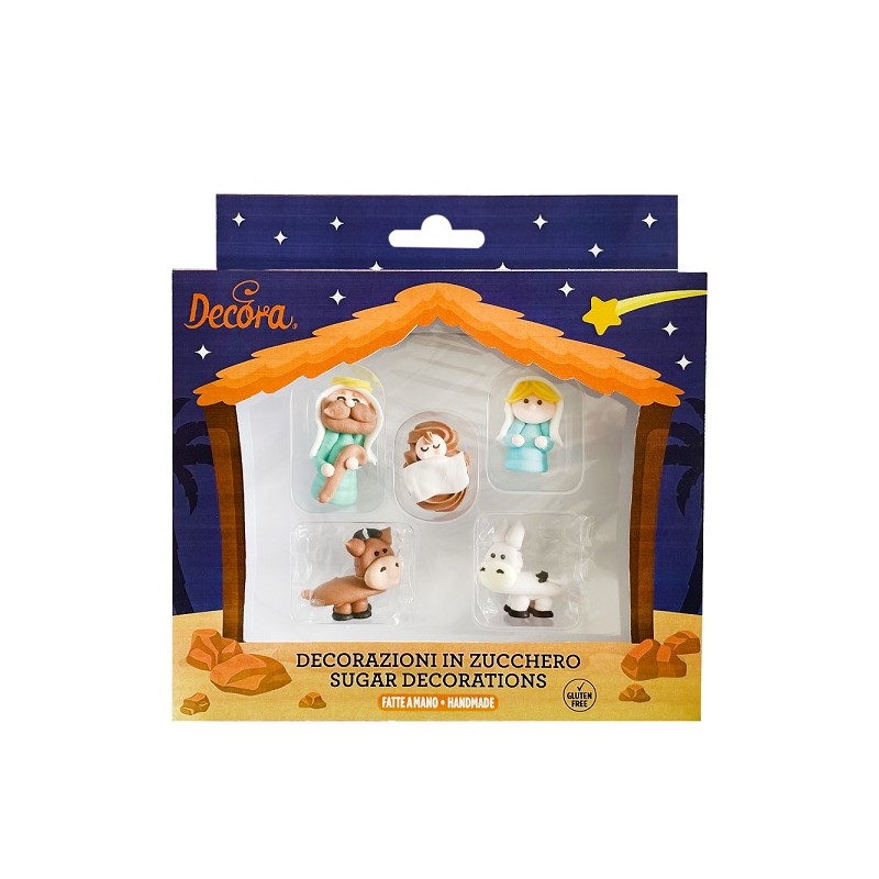 Decora 3D Nativity Sugar Decorations, 5 pcs