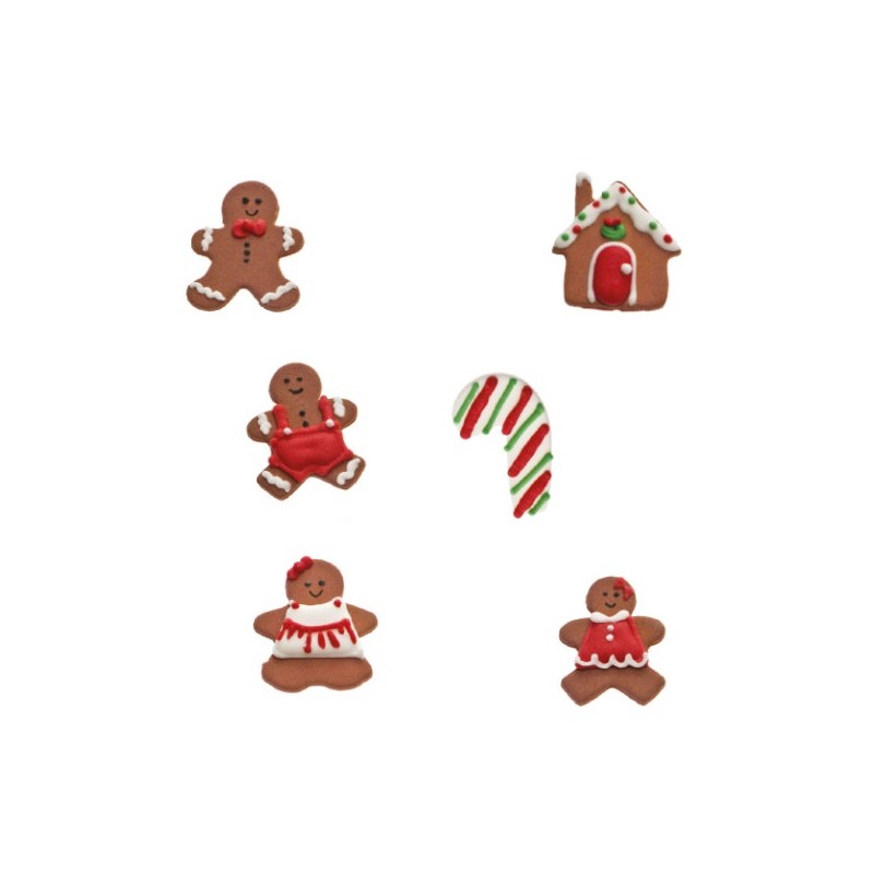 Decora Gingerbread Sugar Decorations, 6 pcs