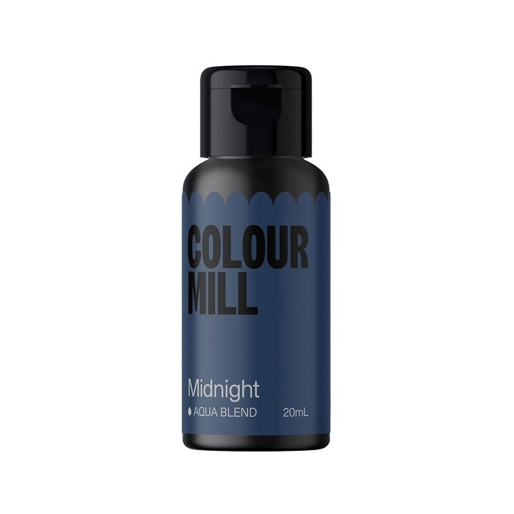 Colour Mill Aqua Blend Midnight Food Colouring 20ml – Deep Night Blue for Dramatic Cakes