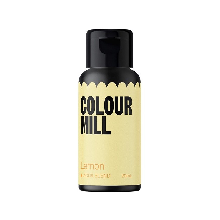 Colour Mill Aqua Blend Lemon Lebensmittelfarbe 20ml – Intensives Gelb für Macarons & Icing