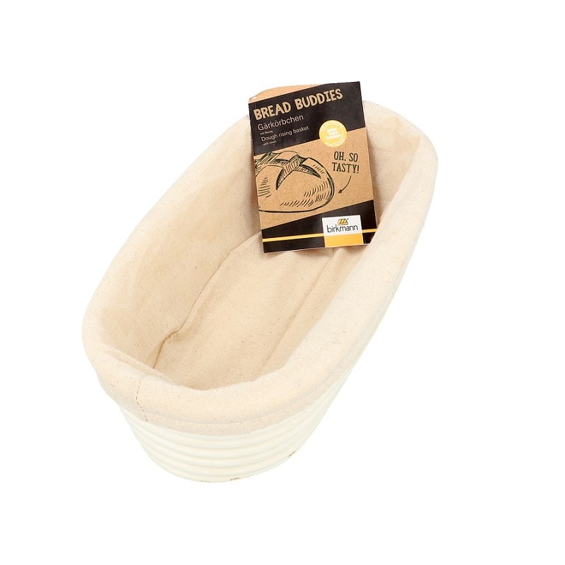 Birkmann Bread Buddies long dough rising basket with Cover, 30.5x14cm