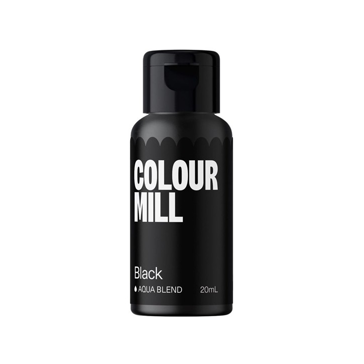 Colour Mill Aqua Blend Black Lebensmittelfarbe – 20ml | Intensives Schwarz auf Wasserbasis
