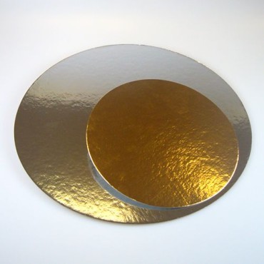 Tortenkarton rund Ø 26cm - Tortenboden Gold/Silber Reversible