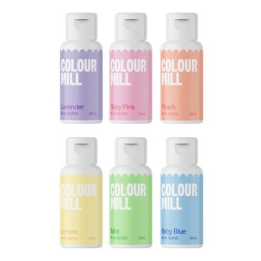 Colour Mill Oil Blend Lebensmittelfarben Set PASTELL 6x20ml
