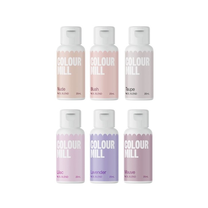 Colour Mill Oil Blend BRIDAL Food Colour Set – 6x20ml Pastel Shades
