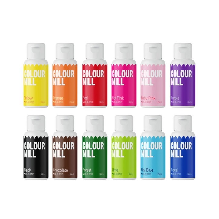 Colour Mill Oil Blend Lebensmittelfarben Set KICKSTARTER – 12x20ml intensiv ölbasiert Colour Mill Oil Blend Lebensmittelfarben Set KICKSTARTER – 12x20ml intensiv ölbasiert