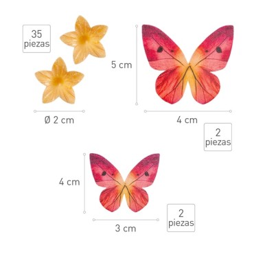 Schmetterlinge & Blumen Kuchendekor GLUTENFREI