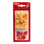 DeKora Edible Wafer Paper Yellow Flower & Red Butterflies 39 pcs