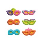 Decora Carnival Masks Sugar Decorations, 6 pcs