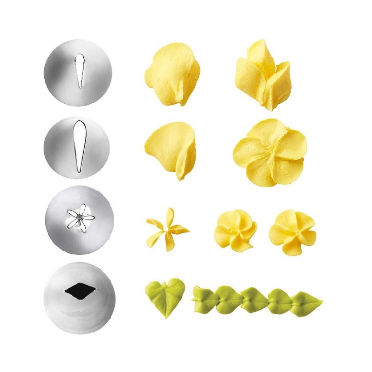 Wilton Blumen Tüllen Set 4 Stück – Spritztüllen für Rosen & Blätter