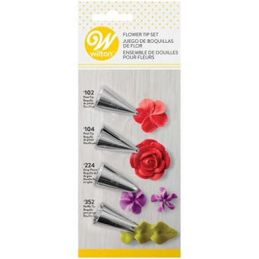 Wilton Flower Tip Set #102, #104, #224, #352