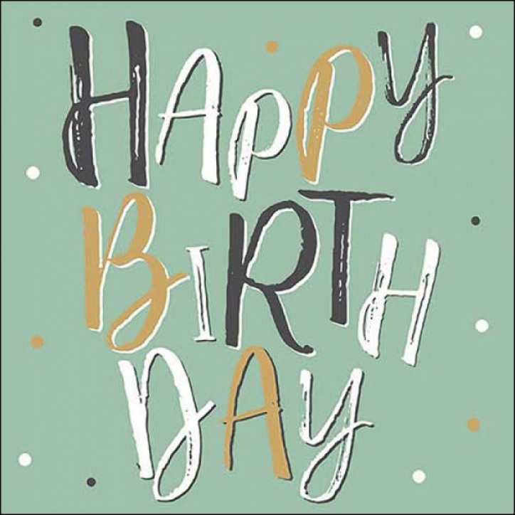 Ambiente Happy Birthday Servietten Grün 20 Stück – Party Tischdeko