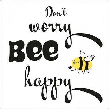 Napkins with Bee - Don't worry BEE happy