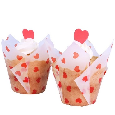 Hearts Tulip Muffin Cups