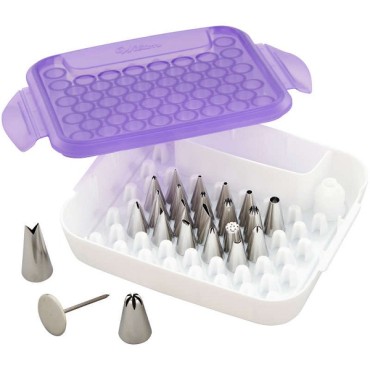 Wilton Deluxe Tip Set - Decorating Piping Tip Set 22 Piece - Wilton Deluxe Icing Tip Set 191001668