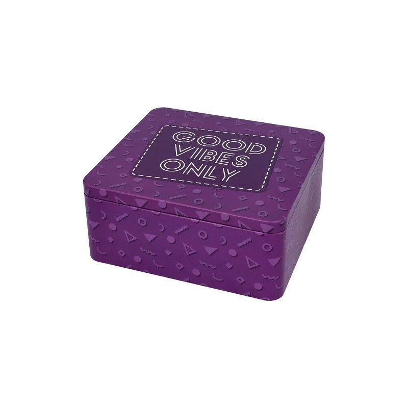 Birkmann Purple Tin Box Good Vibes Only, 21x19x9cm