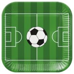 PAW Square Soccer Paper Plates, 8 pcs